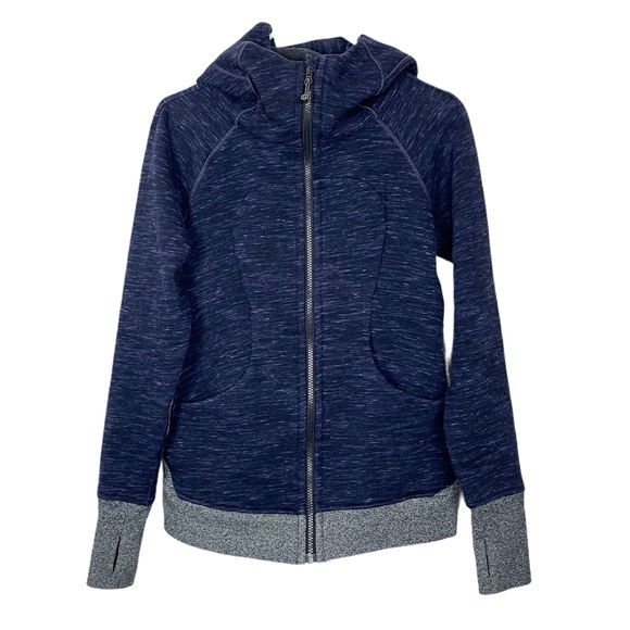 lululemon athletica Tops - Lululemon Scuba Hoodie III Navy, Gray Size 6